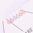 Женские серьги-кольца ZHOUYANG, 3 цвета, с кристаллами, KBE388