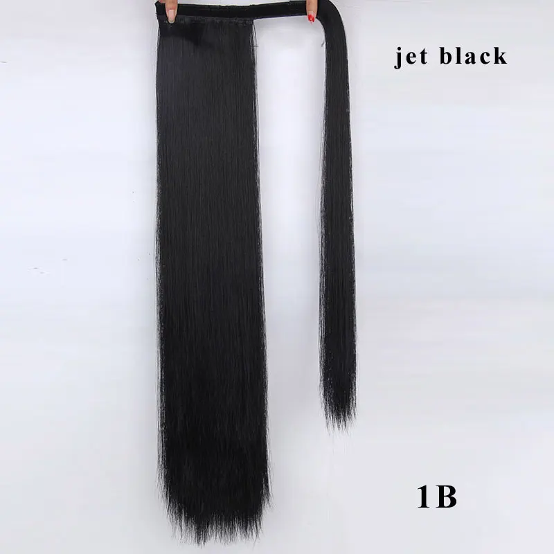 AISI BEAUTY 22 ''женские длинные волнистые синтетические обертывания вокруг шиньков поддельные волосы конский хвост для наращивания высокотемпературное волокно - Цвет: 1b