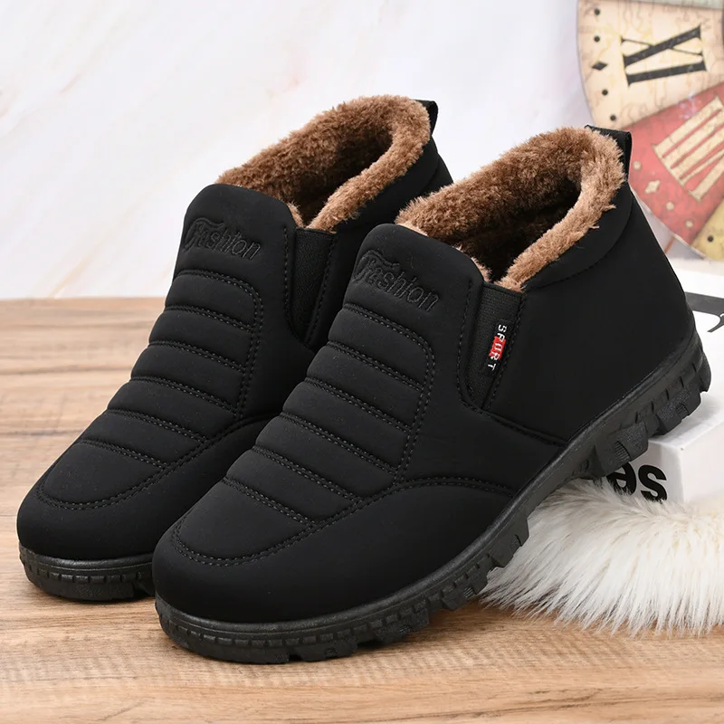 

Winter New Style Plus Velvet Padded Non-slip Waterproof Men's Cotton Shoes, Men's Snow Boots, Cotton Shoes for Men