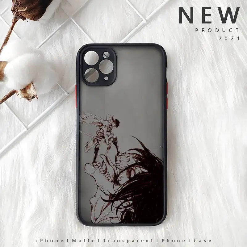 

Attack on Titan Phone Case Matte Transparent for iphone 11 12 pro mini XS XR X max 7 8 plus TPU Mobile bags coque shell funda