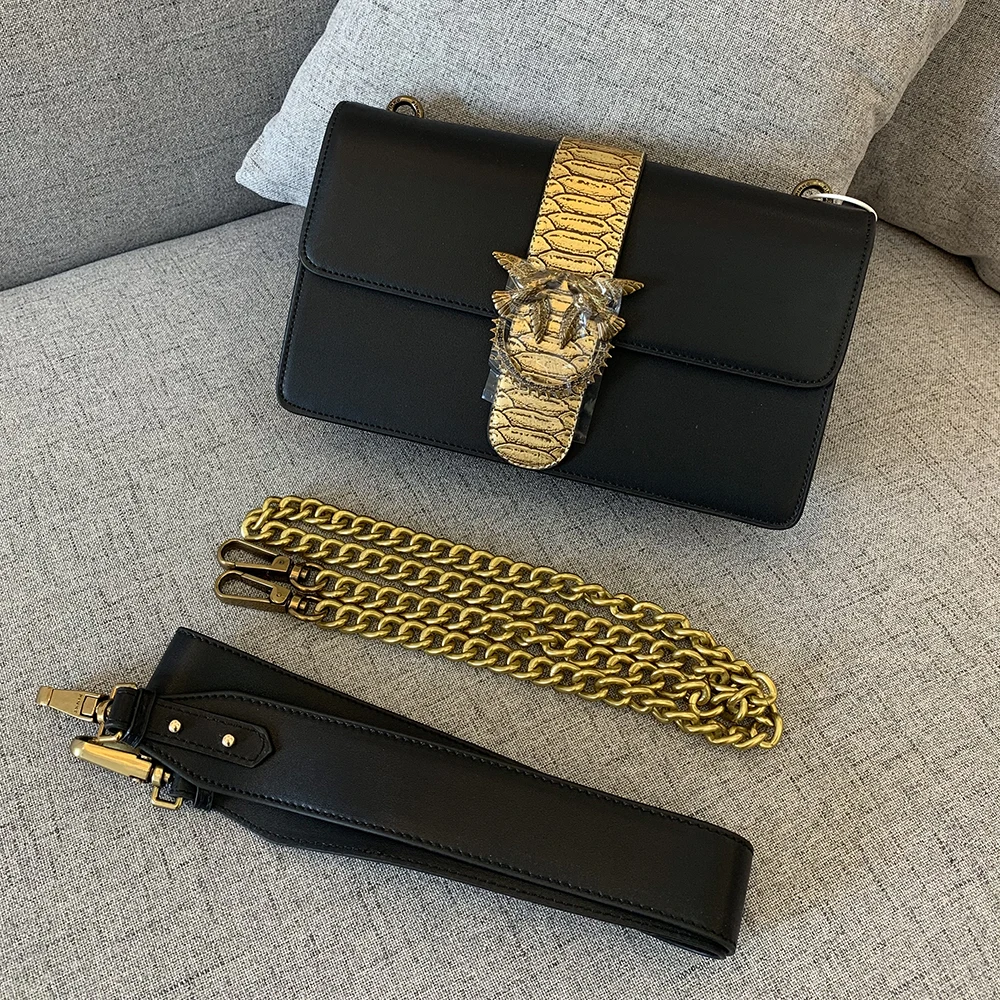

2021 New Famous Designer Chain Shoulder Messenger Bags High Quality Metal Swallow Small Square Bags Women Leather Handbags Gg
