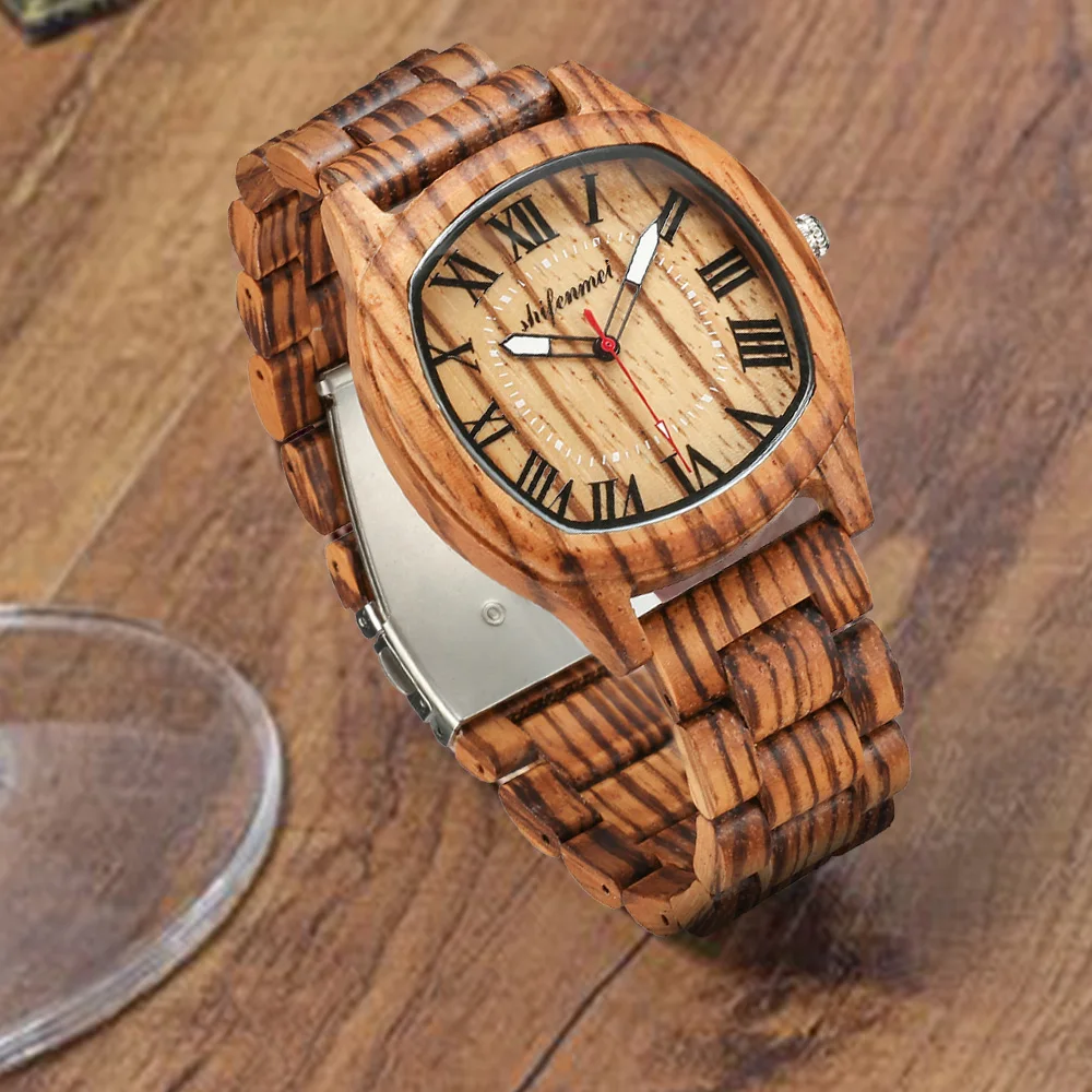 

Shifemei Full Wooden Watch Male Gents Watches 2020 Men Clock Relogio Masculino Luxury Brand Quartz Wood Watch Zegarek Damski