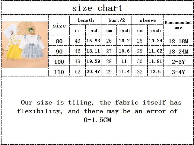 

kids baby girls autumn long sleeve ruched patchwork flower bow mesh dresses toddler girl knee-length dress casual clothes 12M-4Y