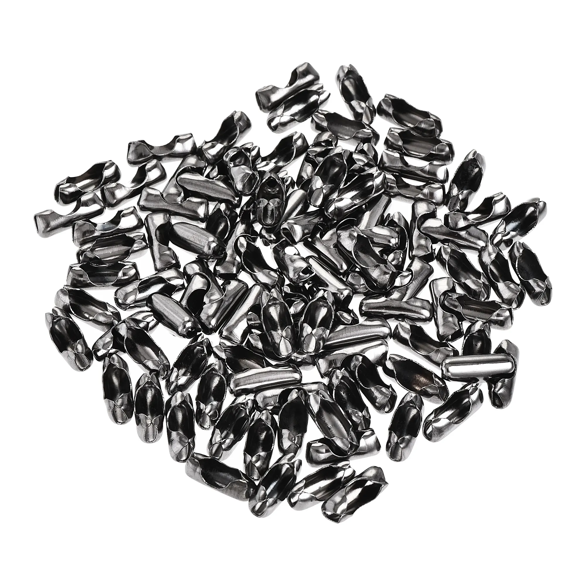 

Uxcell шаровая цепь разъем 3,2 мм обжимное звено железо Гальваническое серебро черный 100 шт