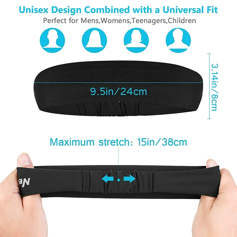 

Women Men Wide Sports Headband Stretch Hair Bands Elastic Sweatband for Running Yoga Outdoor EDF88