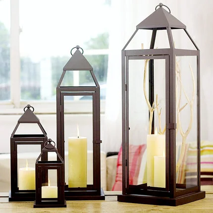 Стеклянный Железный Высокий Подсвечник садовый металлический подсвечник фонарь