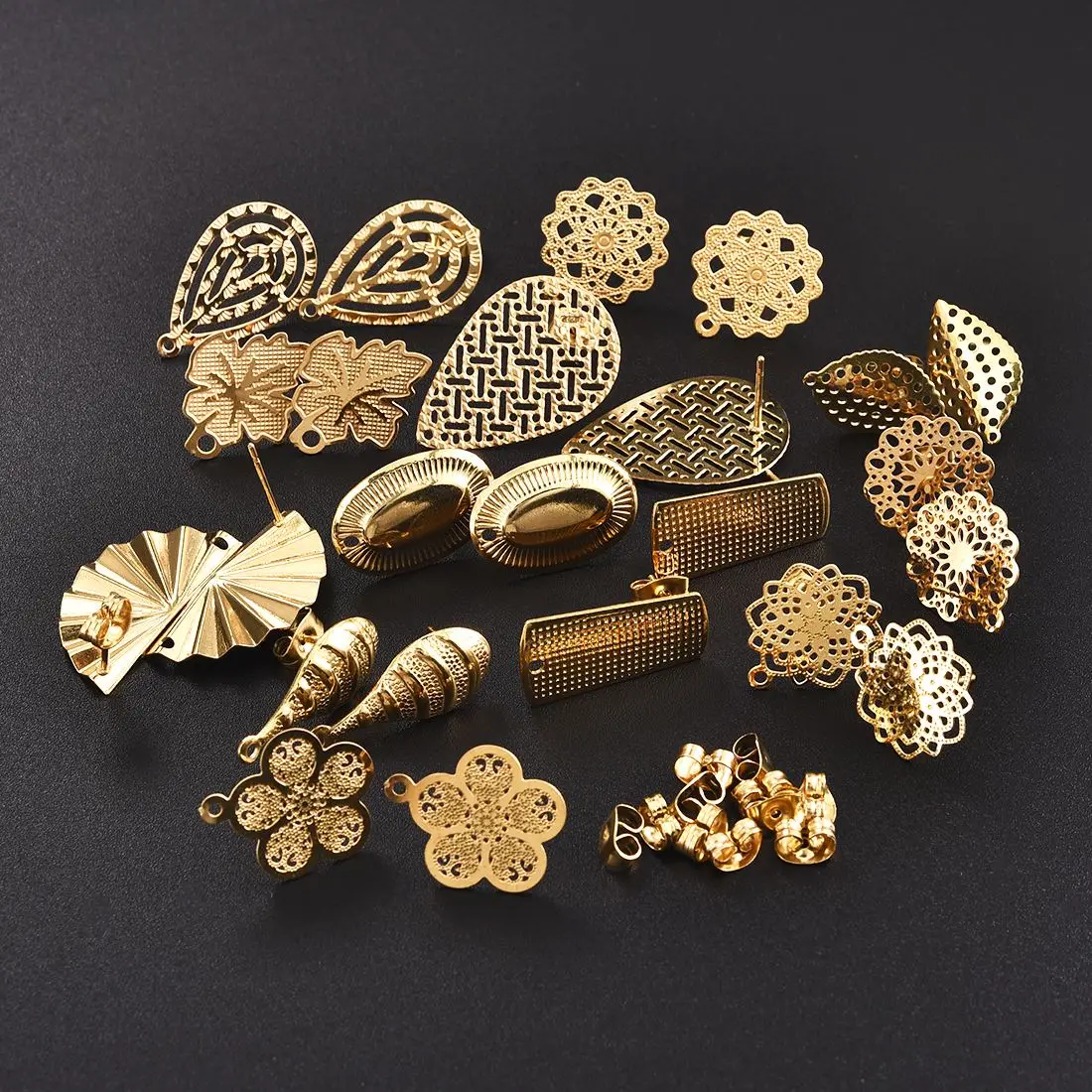 Круглые серьги гвоздики из нержавеющей стали 10 шт.|Ювелирная фурнитура и