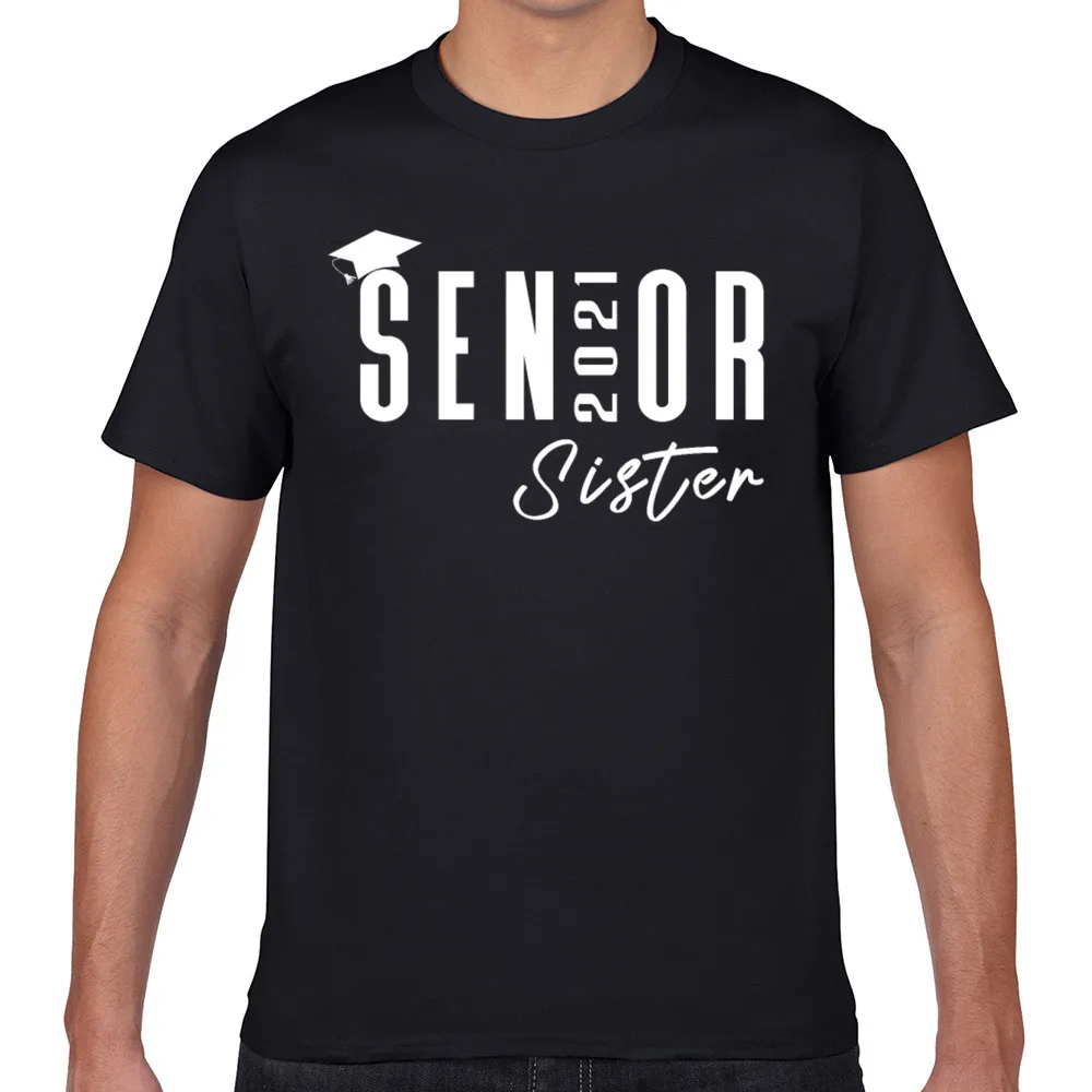 

Tops T Shirt Men senior 2021 sister Basic Black Geek Print Male Tshirt fa001