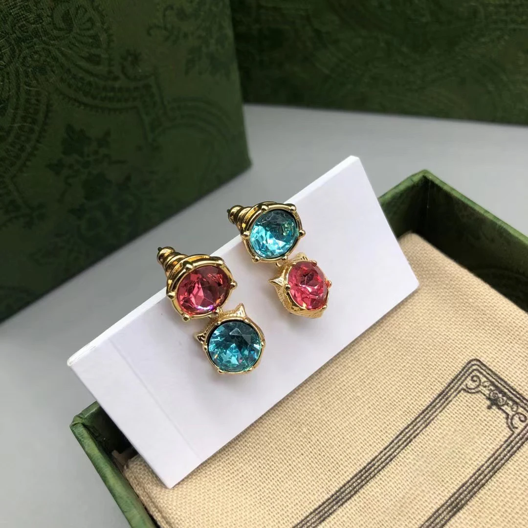 

2021 trending luxury brands retro zircon pendant earrings men wedding womens earrings stud earrings couple 925 silver