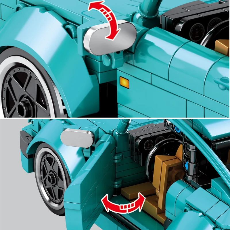

717pcs Creator Racing Sport Car Model Building Block Expert Classic Racer Vehicle Bricks Sets Educational Children Toys Gifts