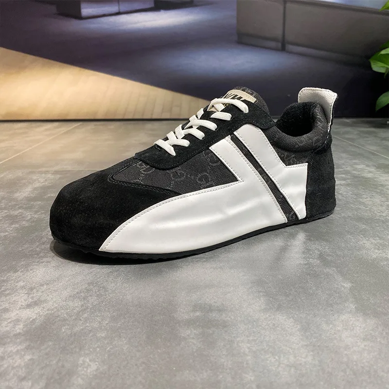 

Мужская и женская обувь, плюшевые туфли на плоской подошве, спортивная обувь для студентов, искусственная кожа, замша, Прошитые туфли на тол...