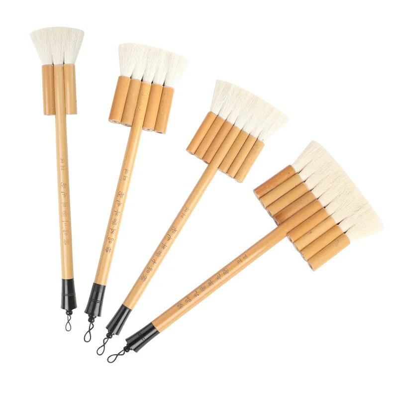 Soft Thick Sheep Hair Hake Paint Brush Bamboo Handle Hake Blender Brush Pen Paintbrush For Watercolor Painting Art Supplies