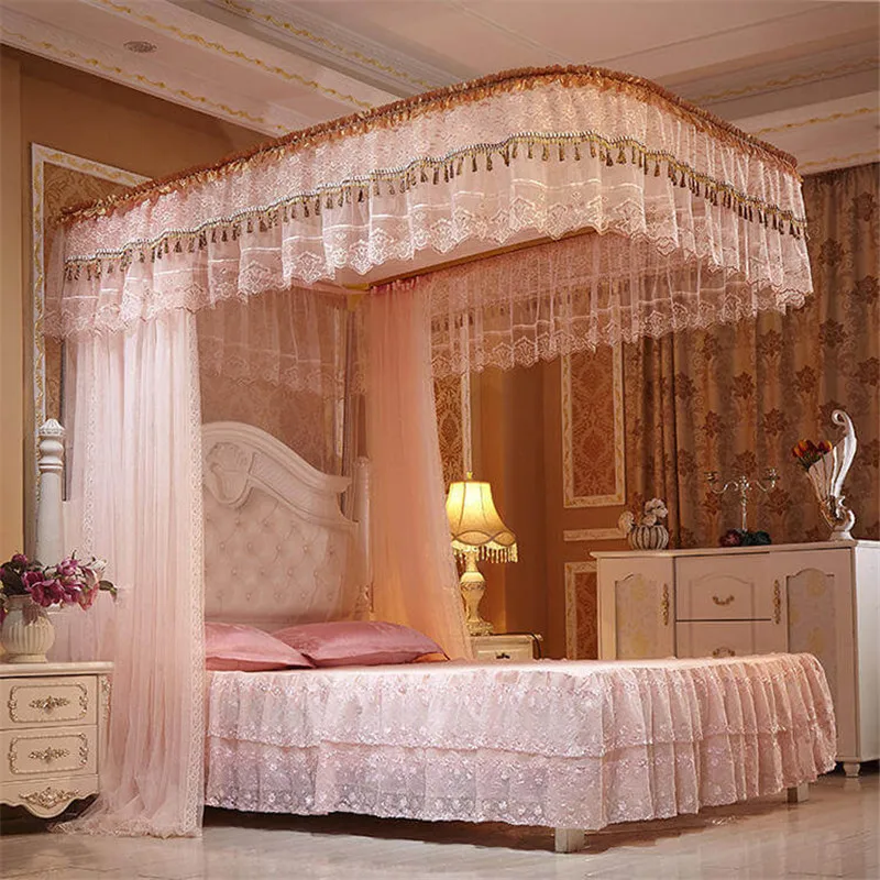 LeRadore Noble Rail москитные сетки для King queen полный размер направляющая кровать шторы Mosquitera 3 отверстия для двойной кровати