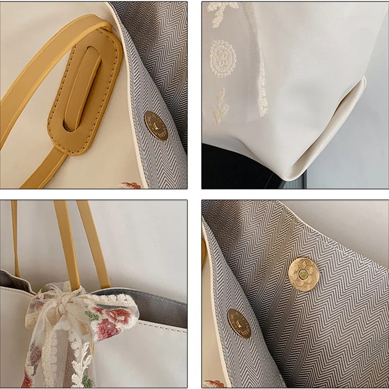 

Large Capacity Bag Female Summer 2021 New Trendy Casual All-Match Portable Tote Bag Simple Solid Color Shoulder Bag
