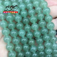 wholesale round shape natural green aventurine stone beads for jewelry making diy bracelet accessories 4681012 mm strand 15