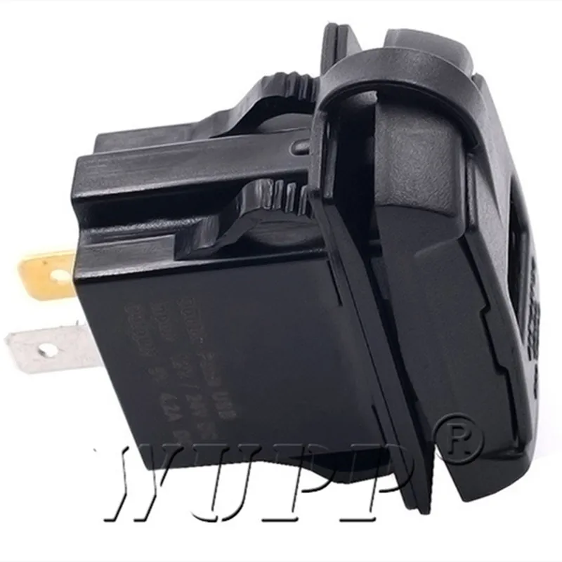 Двойное зарядное устройство USB клавишный переключатель напряжения синий