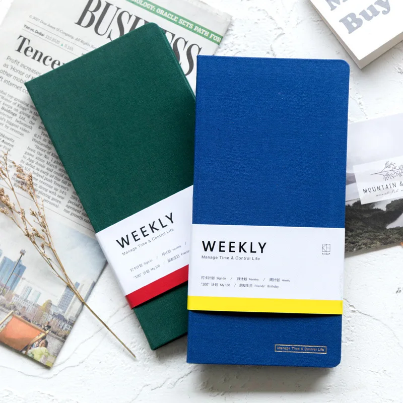 Блокнот Еженедельный планировщик журнал эффективности однотонный холст в