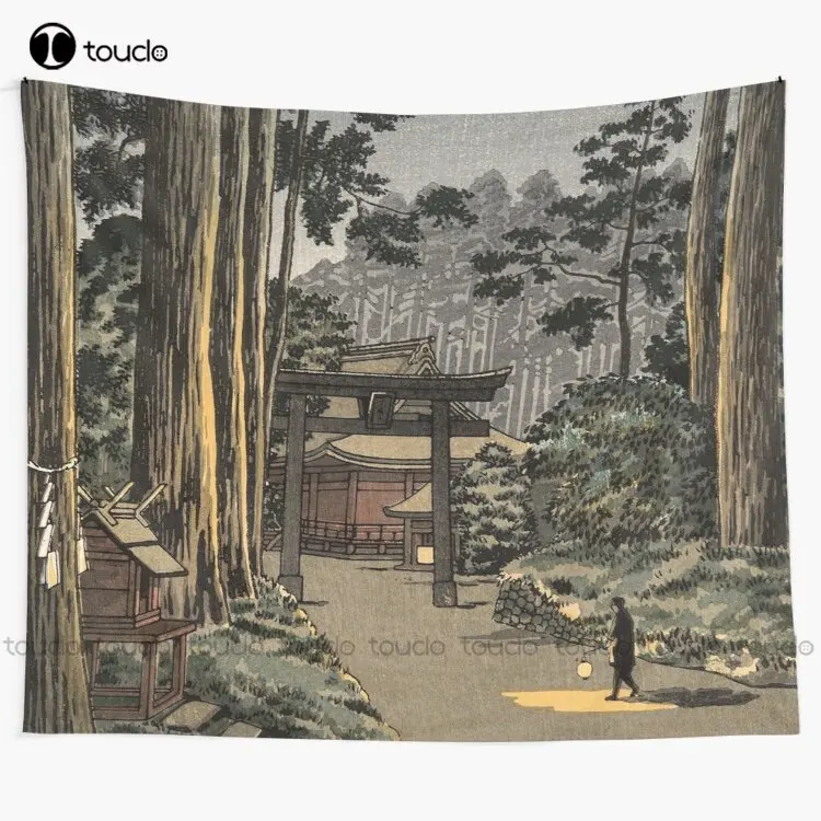 

Tsuchiya Koitsu - Futarasan Nikko' Mountain Temple Tapestry Tapestry Indie Blanket Tapestry Bedroom Bedspread Decoration