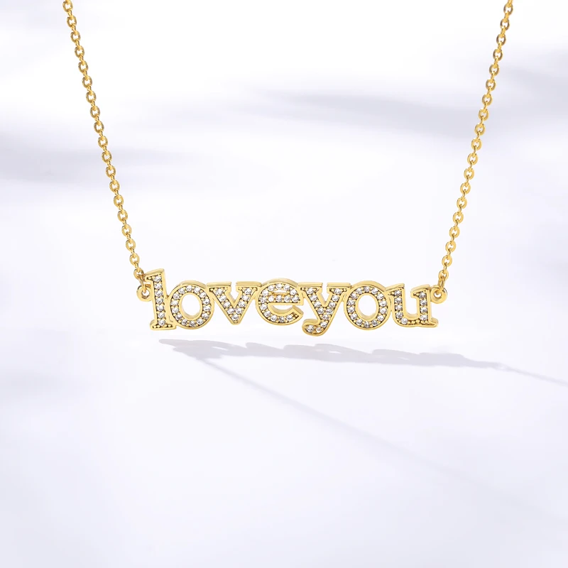 

Christmas Give Mom the Best Gift Love You Letter Pendant Necklace For Women Mommy Birthday Surprise Choker Jewelry collier femme