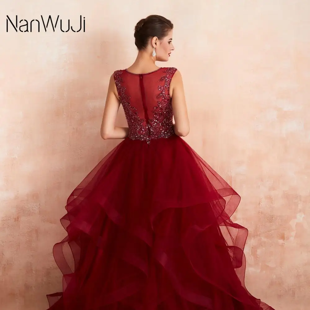 

V-neck Ball Gown Burgundy Quinceanera Dresses For Sweet 16 Long Prom Party Dresses With Beads And Lace vestidos de 15 anos
