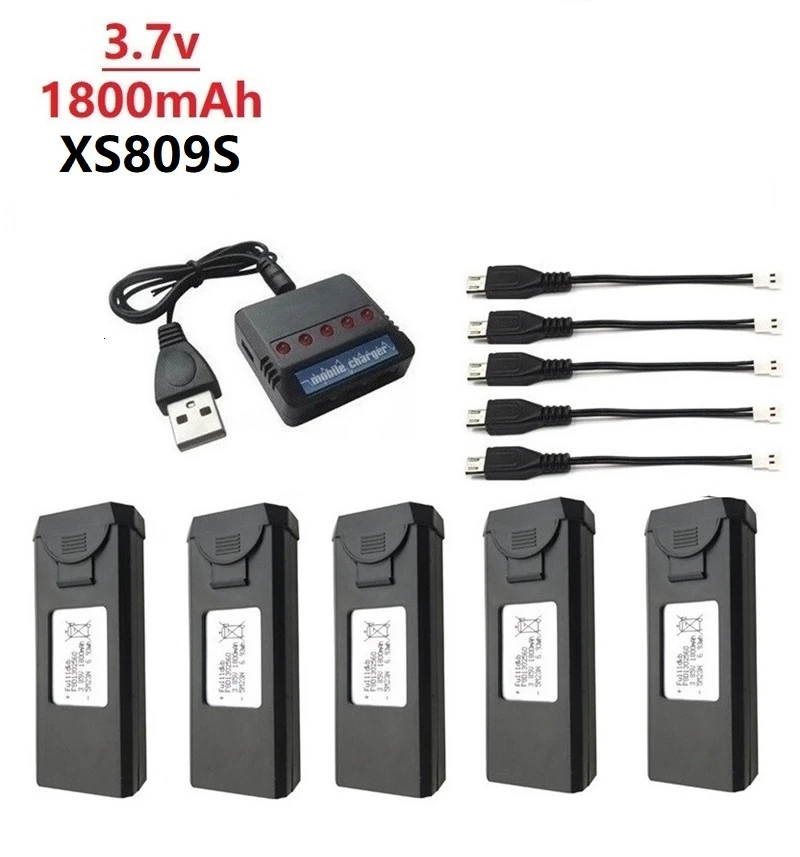 Комплекты зарядного устройства Lipo для VISUO XS809s XS816 3,7 V 1800mAh RC дроны Квадрокоптер запасные части Аксессуары - Цвет: Light Green
