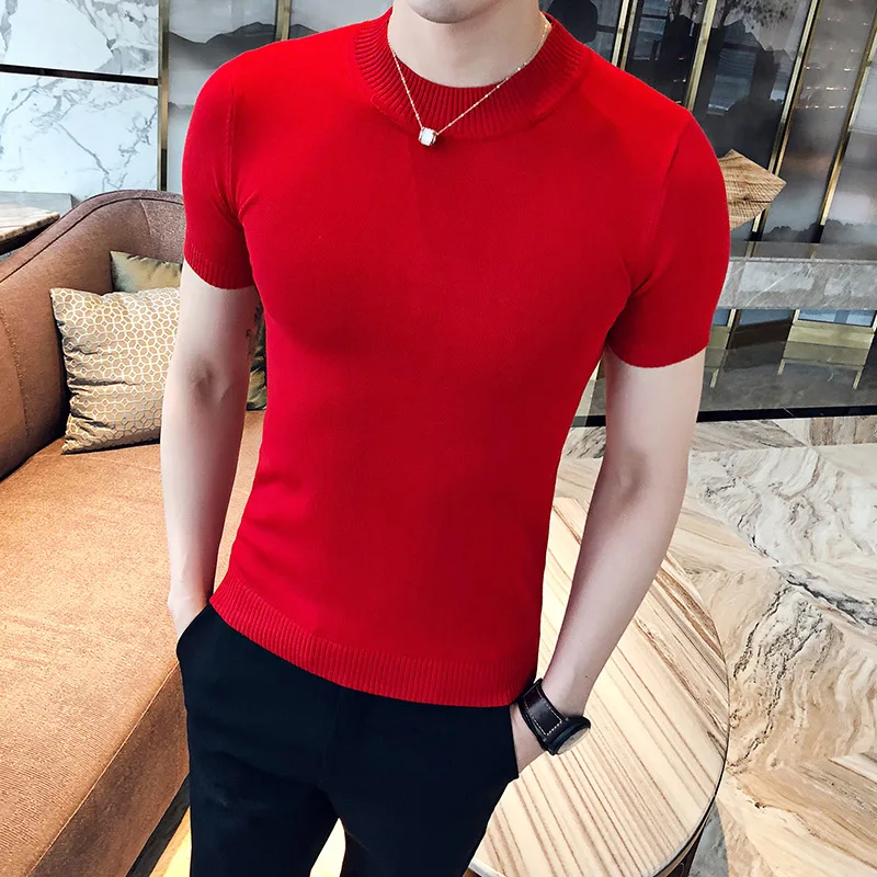 2019 премиум бренд Модные мужские летние тонкие повседневные трикотажные