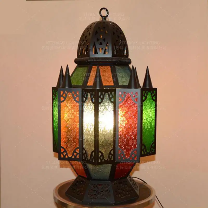 Мусульманский красочный подвесной светильник арабский стеклянный для ресторана