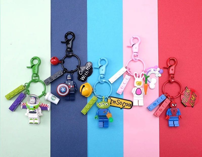 Hot Cartoon Toy Story The Sim Wizard of OZ Keychain Figure Bart Buzz Lightyear Woody Cat Building Blocks Models Toys Legoing | Украшения и