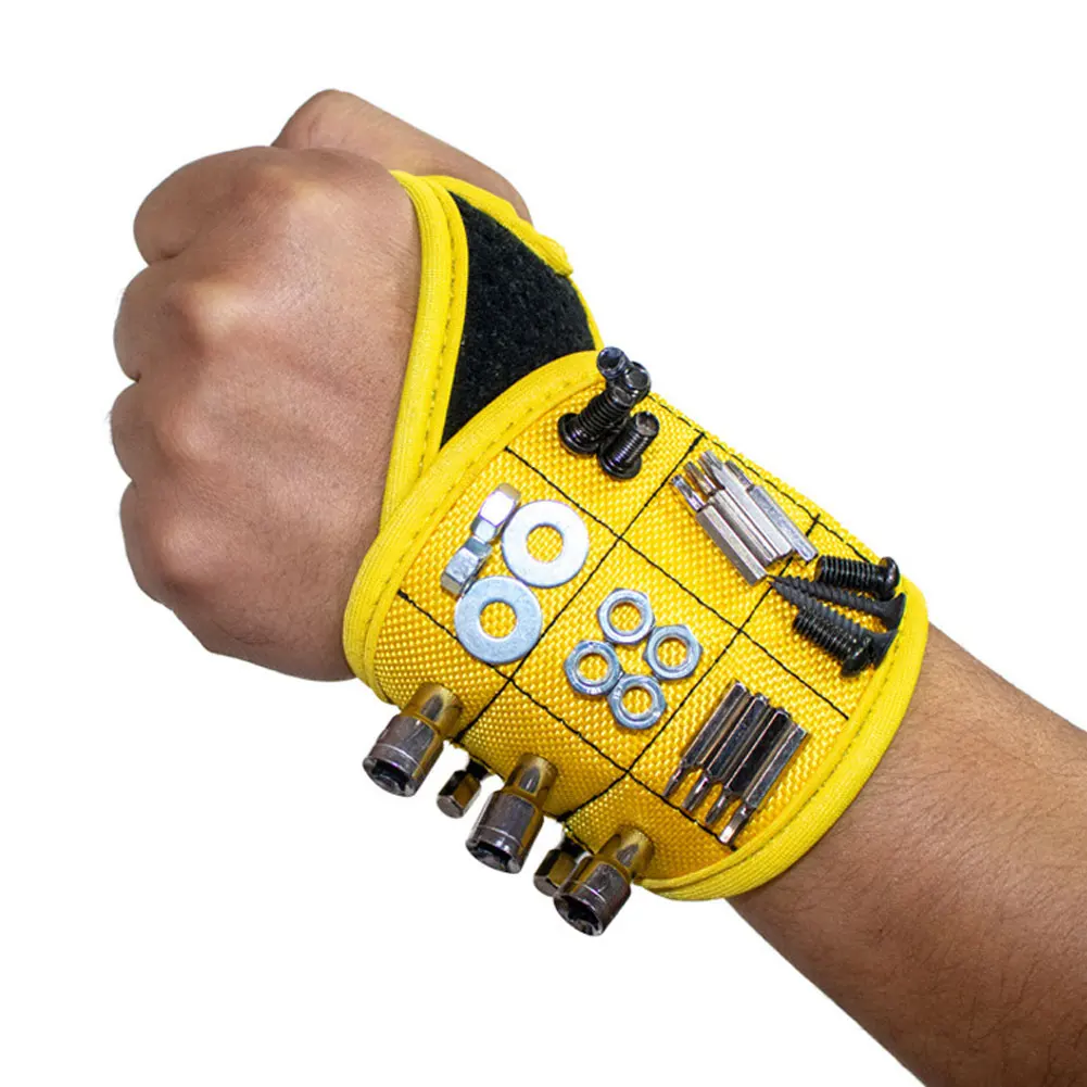 

New Strong Magnetic Wristband Powerful Magnets Hand Tool Adjustable Thumb Winding Wrist Belt For Screw Nail Nut Bolt Drill Bit