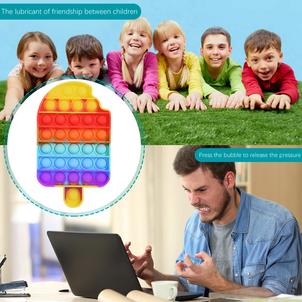 

Silicone Ice Cream Push Bubble Sensory Toy Anti-stress Relaxing Toy Autism Toys Stress Relieve Special Needs Concentration