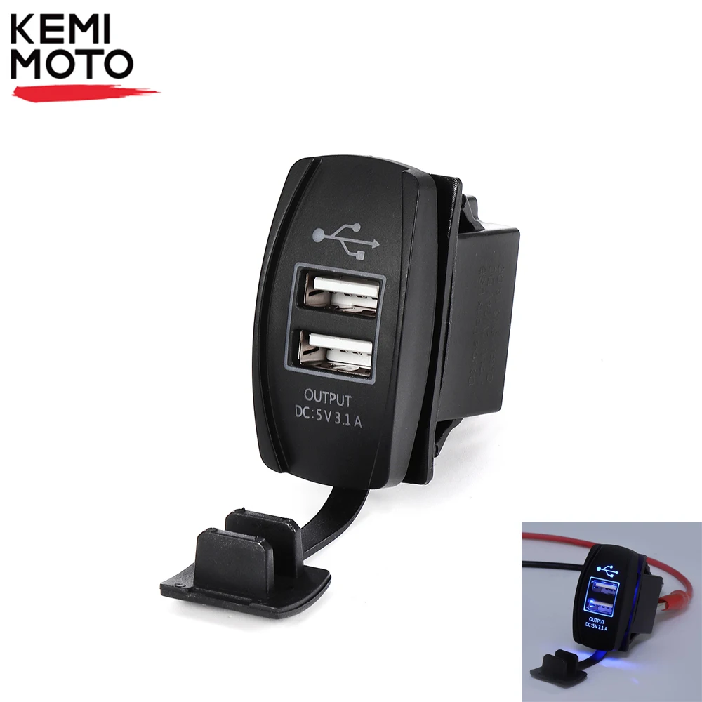 12-24V Синий светодиодный USB зарядное устройство подсветка кулисный переключатель для Polaris RZR Ranger 900 1000 RZR900 для John Deere Gator XUV для Kawasaki