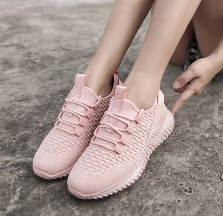 Женские сетчатые кроссовки повседневные дышащие на платформе спортивная обувь