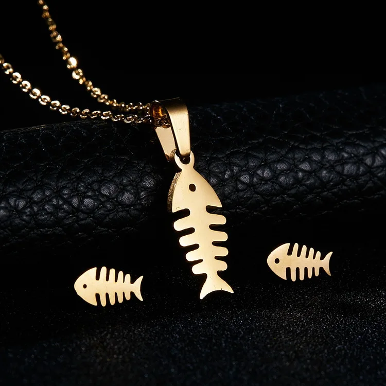 Симпатичные Детские комплекты для женщин ювелирный набор из нержавеющей стали