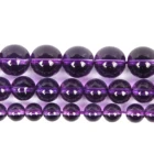 Круглые бусины из натурального камня, Гладкие бусины из пьезо-кварца и аметиста для изготовления ювелирных изделий, рукоделия, браслетов, нитка 6810 мм