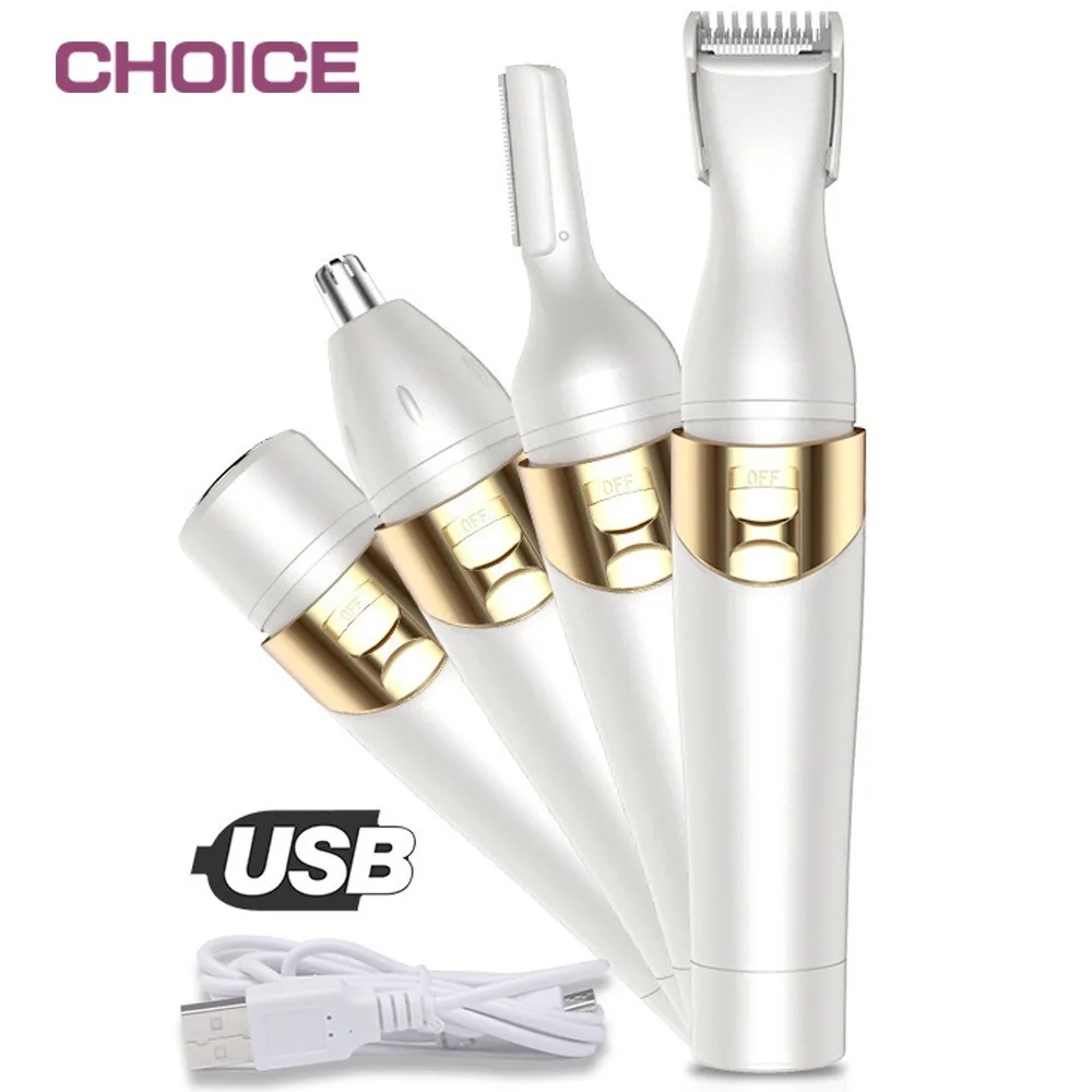 

USB зарядки четырех-в-одном леди губная помада для устройство Дамский полностью волос на теле Съемник