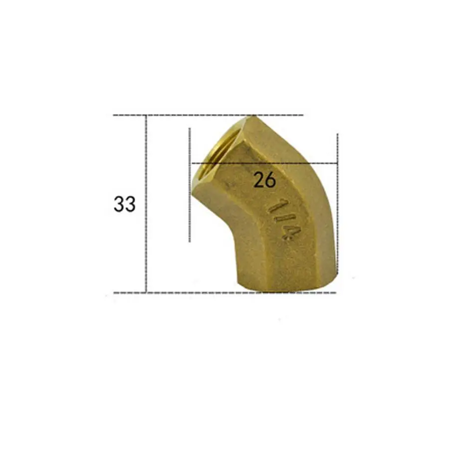 

1/4" NPT Equal Female Brass 45 Degree Elbow Pipe Fitting Coupler Connector Water Gas Oil