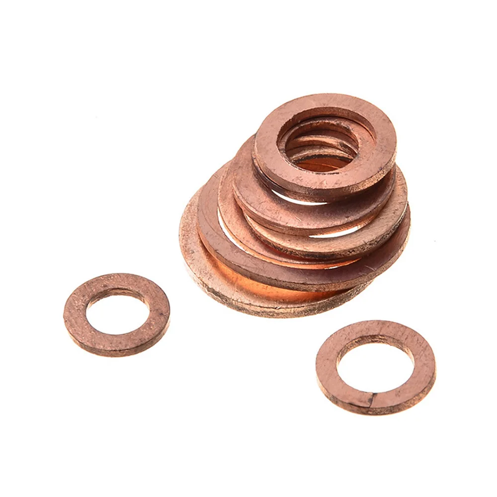 200 шт. шайба медная прокладка болт и гайка набор плоское кольцо уплотнение