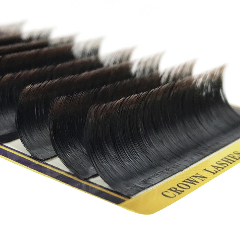 CrownLASH 0.05 2 Colors Black Brown Easy Fan Volume Lash Self Fanning Double Layers Free Shipping