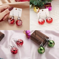 women gift colorful ball dangle fashion earrings creative christmas bulb drop