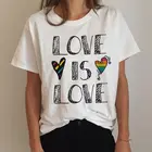 ЛГБТ дамы геи футболка Лесбийский гордость Радуга футболка Harajuku Ulzzang смешная футболка 90-е Графический Love Is Love Топ женский