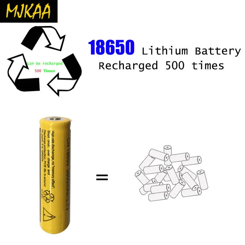 MJKAA 18650 аккумулятор 3,7 V 9800mAh литий-ионная аккумуляторная батарея для светодиодного фонарика