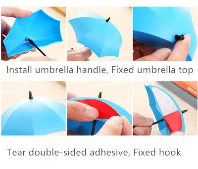 3 шт./лот креативная вешалка для ключей в форме зонтика домашний декоративный