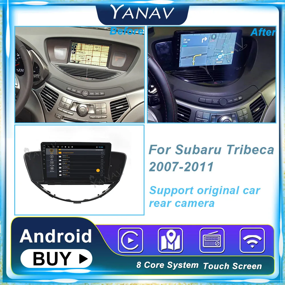 Автомобильный радиоприемник Android 2 Din для Subaru Tribeca 2007-2011 8-ядерный GPS-навигатор