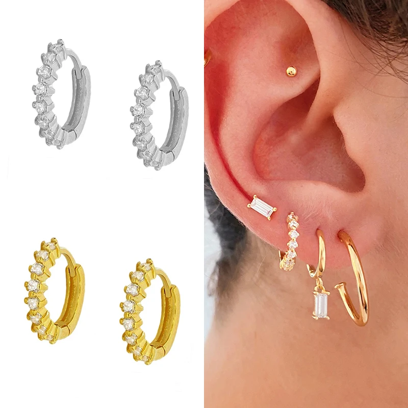 

CANNER Bee 925 Sterling SilverHoop Earrings Pendientes Zircon Earrings For Women oorbellen Pierced Earring kolczyki Couple Gift