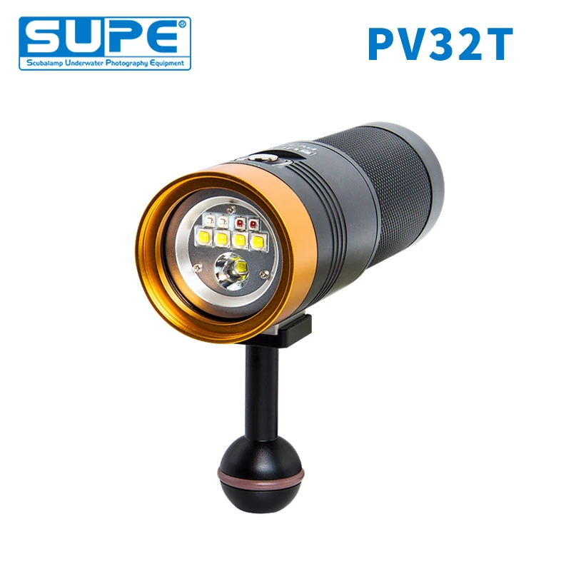 SUPE Scubalamp PV32T 3000 люмен белый красный синий розовый Точечный светильник Подводный Видео светильник для подводного плавания светильник для фотосъемки