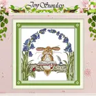 Набор для вышивки кролик для чтения 11CT 14CT, Набор для вышивки крестиком с животными, оптовая продажа