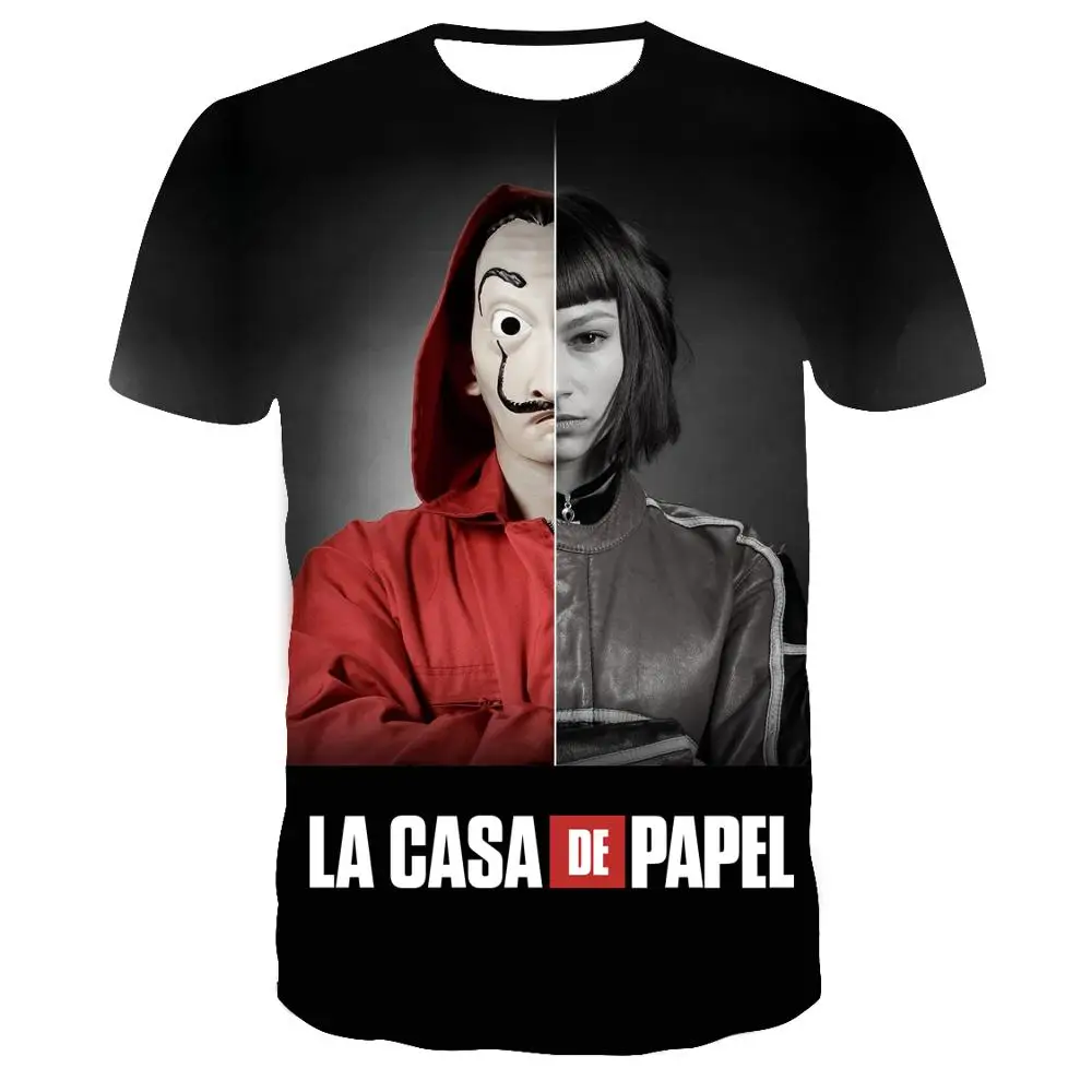 La casa de papel деньги Heist House of Paper Объёмный рисунок (3D принт) футболка ТВ серии мужские
