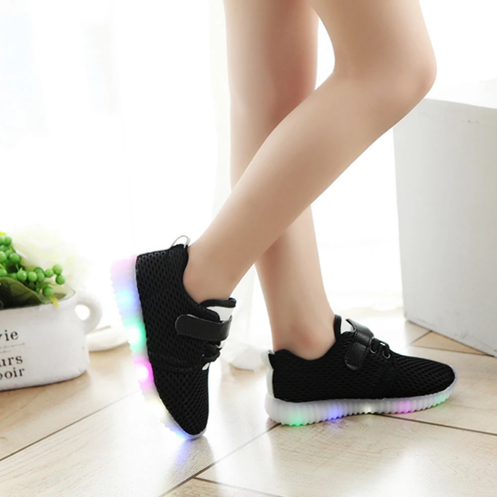 2020 детская обувь для мальчиков и девочек модная на плоской подошве с подсветкой
