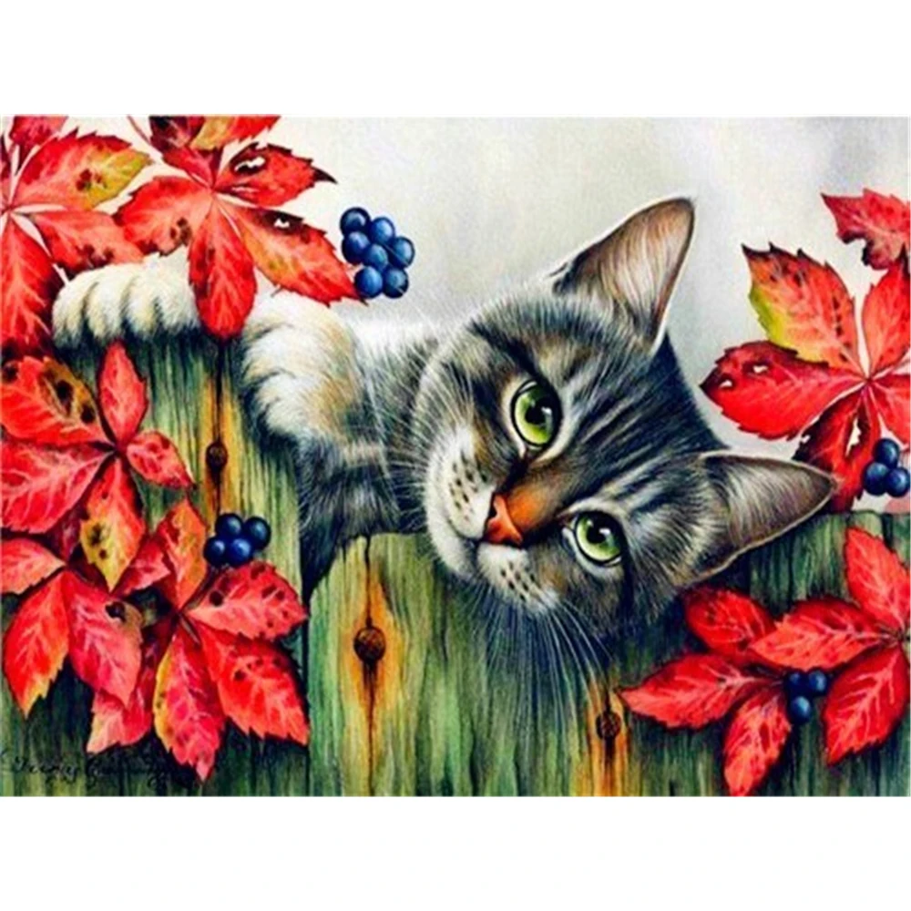 

Animal Cat DIY Full Diamond Painting Diamond Embroidery Diamond Mosaic Kit Decor Christmas Gift Crafts Kids Supplies