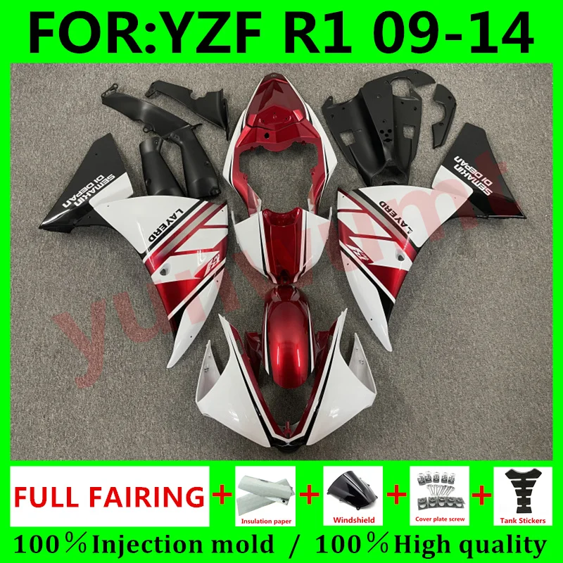 

New Motorcycle Whole ABS Fairings Kit for YAMAHA YZF-R1 2012 2013 2014 YZF R1 09 10 11 12 13 14 Bodywork fairing set red white